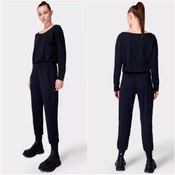 SWEATY BETTY navy Gary jumpsuit - Picture 3 of 8